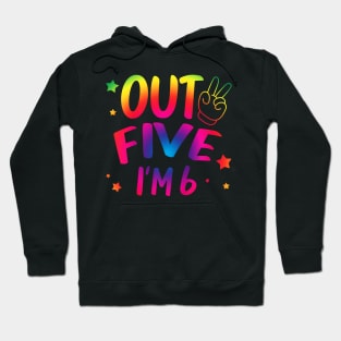 Kids Peace Out Five I'M 6 Years Old Birthday Tie Dye Kids Hoodie